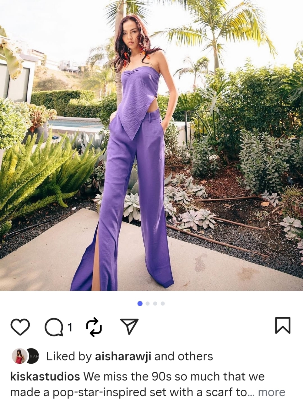 Elegant Purple Wide-Leg Pants Set by Guapa From Kiska Studios